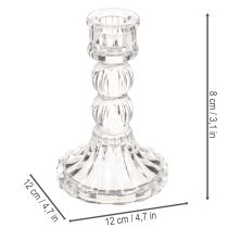 Prodotto Portacandele trasparente, design classico, decorazione da tavola, 12 cm, 2 pezzi