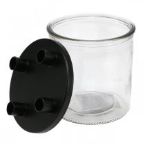 Portacandele in vetro Asta portacandele decorazione vetro H11cm Ø10cm