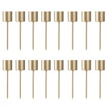 Prodotto Portacandele a bastoncino, oro opaco, da inserire, Ø24mm, 11cm, 16 pezzi