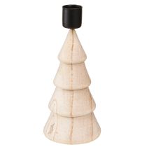 Prodotto Portacandele a bastoncino in legno decorazione albero di Natale naturale H16cm 2 pezzi
