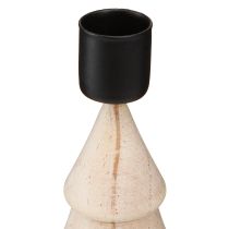 Prodotto Portacandele a bastoncino in legno decorazione albero di Natale naturale H16cm 2 pezzi