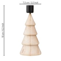 Prodotto Portacandele di legno naturale Albero di Natale 16cm 2pz