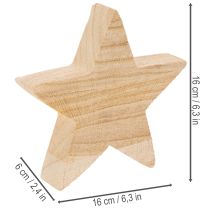 Prodotto Portacandele rustico in legno a forma di stella per candele affusolate, 16 cm