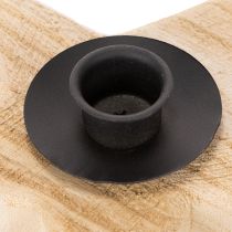 Prodotto Portacandele rustico in legno a forma di stella per candele affusolate, 16 cm