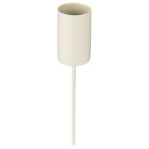 Prodotto Portacandele in metallo su bastone, beige, H11cm, 4 pezzi