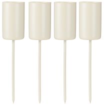 Prodotto Portacandele in metallo su bastone, beige, H11cm, 4 pezzi