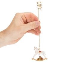 Prodotto Portacandele a forma di cavallo a dondolo per albero di Natale, 20 cm, 3 pezzi