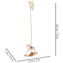 Prodotto Portacandele a forma di cavallo a dondolo per albero di Natale, 20 cm, 3 pezzi