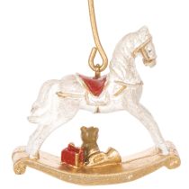 Prodotto Portacandele a forma di cavallo a dondolo per albero di Natale, 20 cm, 3 pezzi