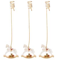 Prodotto Portacandele a forma di cavallo a dondolo per albero di Natale, 20 cm, 3 pezzi
