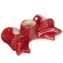 Prodotto Portacandele rossi a forma di fiocco per candele affusolate da 11 cm, 2 pezzi