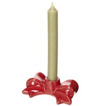 Prodotto Portacandele rossi a forma di fiocco per candele affusolate da 11 cm, 2 pezzi