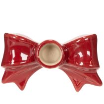 Prodotto Portacandele rossi a forma di fiocco per candele affusolate da 11 cm, 2 pezzi