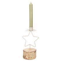 Prodotto Portacandele a forma di stella con base in legno per candela da 20 cm