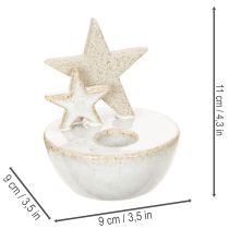 Prodotto Portacandele a forma di stella in ceramica, decorazione natalizia, 11 cm, 2 pezzi