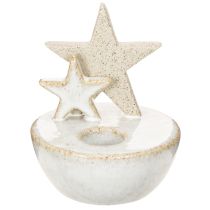 Prodotto Portacandele a forma di stella in ceramica, decorazione natalizia, 11 cm, 2 pezzi