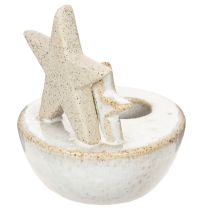 Prodotto Portacandele a forma di stella in ceramica, decorazione natalizia, 11 cm, 2 pezzi