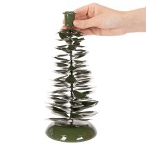 Prodotto Candelabro a forma di albero di Natale, decorazione in metallo verde, 28 cm