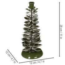 Prodotto Candelabro a forma di albero di Natale, decorazione in metallo verde, 28 cm