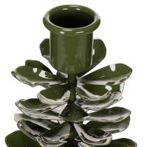 Prodotto Candelabro a forma di albero di Natale, decorazione in metallo verde, 28 cm