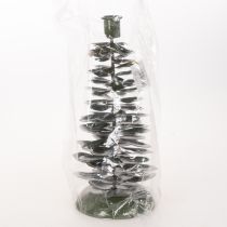 Prodotto Candelabro a forma di albero di Natale, decorazione in metallo verde, 28 cm