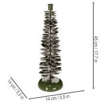 Prodotto Portacandele a forma di albero di Natale, in metallo verde, 45 cm