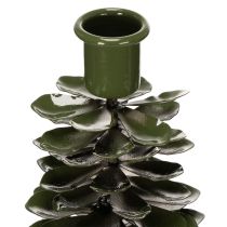 Prodotto Portacandele a forma di albero di Natale, in metallo verde, 45 cm