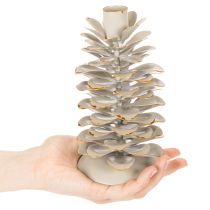 Prodotto Portacandele a forma di pigna per candele affusolate, 17 cm