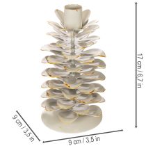 Prodotto Portacandele a forma di pigna per candele affusolate, 17 cm