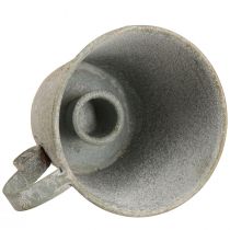 Prodotto Portacandele conico portacandele a tazza vintage in metallo grigio Ø9,5 cm A8 cm 3 pezzi
