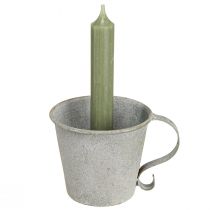 Prodotto Portacandele conico portacandele a tazza vintage in metallo grigio Ø9,5 cm A8 cm 3 pezzi