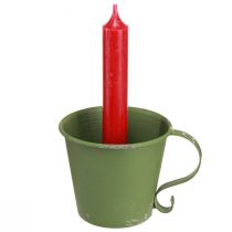Prodotto Portacandele a bastone tazza vintage decorazione in metallo verde Ø9,5 cm H8 cm 3 pezzi
