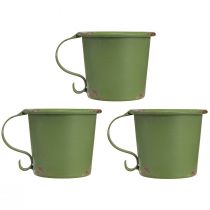 Prodotto Portacandele a bastone tazza vintage decorazione in metallo verde Ø9,5 cm H8 cm 3 pezzi