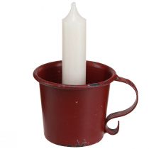 Prodotto Portacandele conico tazza vintage in metallo rosso vino Ø7cm H6cm 2pz