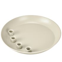 Prodotto Portacandele conico per 4 candele, portacandele, metallo grigio, Ø30cm
