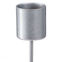 Prodotto Portacandele a bastone per collegare portacandele grigio argento Ø2,5 cm H11 cm 16 pz