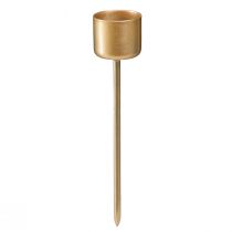 Prodotto Portacandele a bastone per inserimento oro opaco Ø22mm H10,5cm 12 pezzi