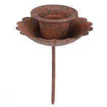 Prodotto Portacandele a stelo da tappare, aspetto ruggine, Ø8,5 cm, H4 cm, 4 pezzi