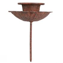 Prodotto Portacandele a stelo da tappare, aspetto ruggine, Ø8,5 cm, H4 cm, 4 pezzi