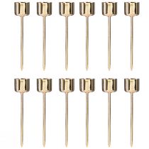 Prodotto Portacandele a bastone da inserire in oro rosso Ø22mm H10,5cm 12 pezzi