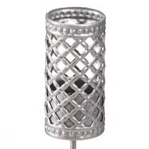 Prodotto Portacandele a bastoncino, grigio argento, Ø22mm, H10cm, 4 pezzi