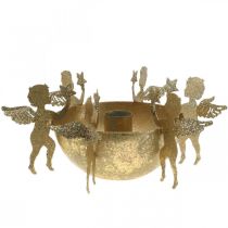 Candeliere addobbo natalizio con angeli Dorato Ø18cm