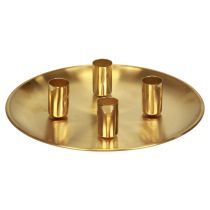 Prodotto Portacandele a bastone oro Ø2,5 cm piatto candela in metallo Ø23 cm
