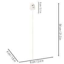 Prodotto Statuine di fantasmi su bastoncini di legno, decorazione di Halloween, 54 cm, 8 pezzi