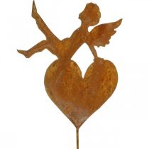 Paletto da giardino Decorazione a patina di cuore di angelo di Natale 14,5 cm