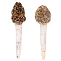 Prodotto Stecco decorativo artificiale a forma di fungo spugnola per vasi e tavoli, 13 cm, 2 pezzi