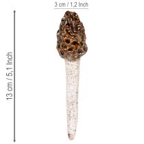 Prodotto Stecco decorativo artificiale a forma di fungo spugnola per vasi e tavoli, 13 cm, 2 pezzi