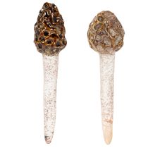 Prodotto Stecco decorativo artificiale a forma di fungo spugnola per vasi e tavoli, 13 cm, 2 pezzi