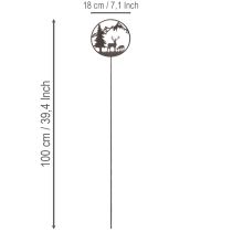 Prodotto Paletto decorativo, animali del bosco, cervo e pino, 100 cm