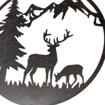 Prodotto Paletto decorativo, animali del bosco, cervo e pino, 100 cm